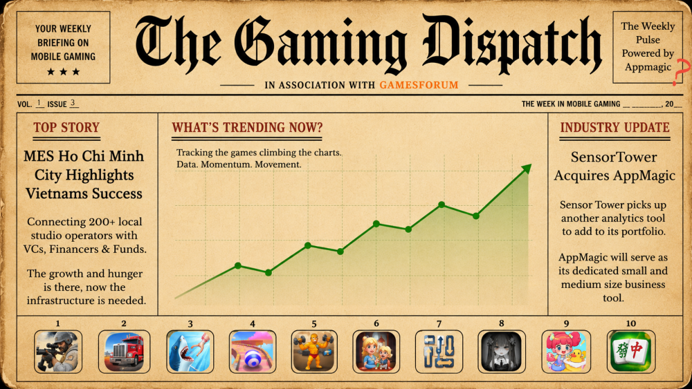 The Gaming Dispatch: MES HCMC, SensorTower x AppMagic, SEGA Losses, Grand Games Investment, Wooga Layoffs, Roblox x Savvy, Pixel Federations Success image